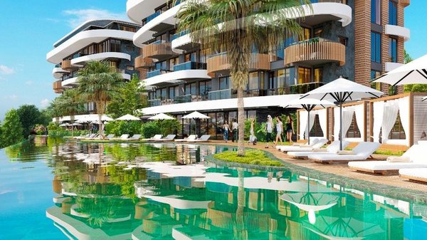 Alanya - Kestel'de güzel panoramik manzaralı satılık inşaat halindeki yeni daireler - 1