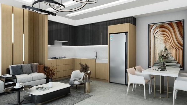 Nové apartmány s výhledem na moře ve výstavbě na prodej, Alanya - Hasbahçe - 3