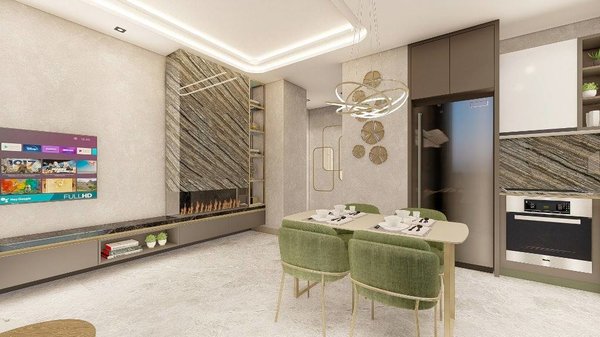 Alanya - Kestel'de güzel panoramik manzaralı satılık inşaat halindeki yeni daireler - 8