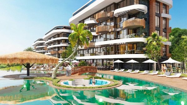 New apartments under construction for sale with beautiful panoramic views in Alanya - Kestel - 13