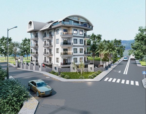 Family apartments in a residence with a pool in Alanya Oba - 1