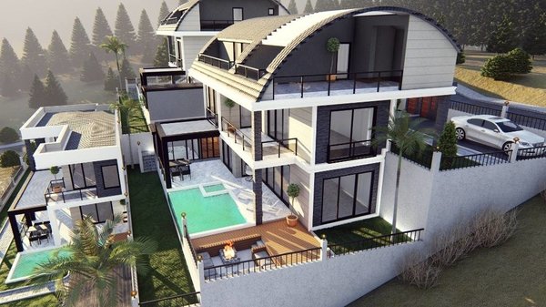 Alanya'da yeni inşa edilen modern villalar - Bektaş - 28
