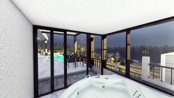  Moderní luxusní vila na prodej v Alanyi Bektaş Turecko - výhled na moře - 18