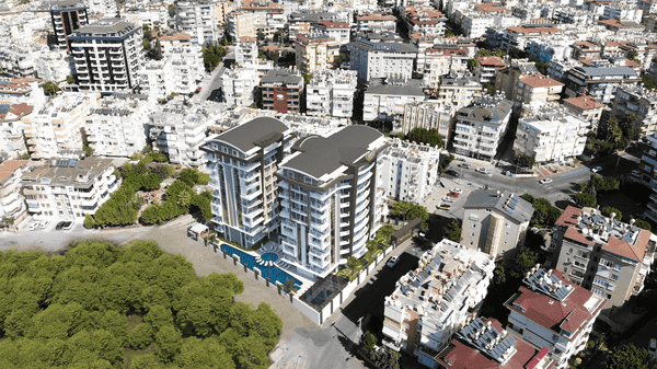 Alanya merkezde yapım aşamasında olan modern daireler - 18
