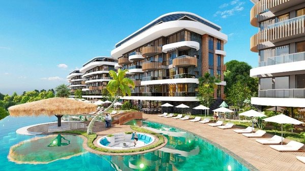 New apartments under construction for sale with beautiful panoramic views, Alanya - Kestel - 2