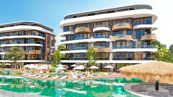 New apartments under construction for sale with beautiful panoramic views in Alanya - Kestel - 19