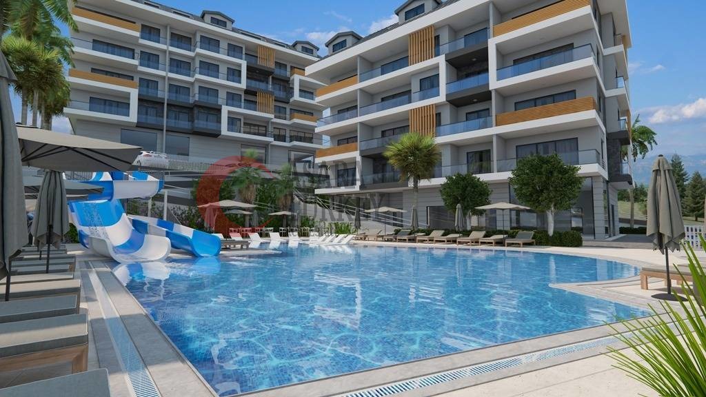 Alanya - Hasbahçe'de satılık yeni deniz manzaralı daireler